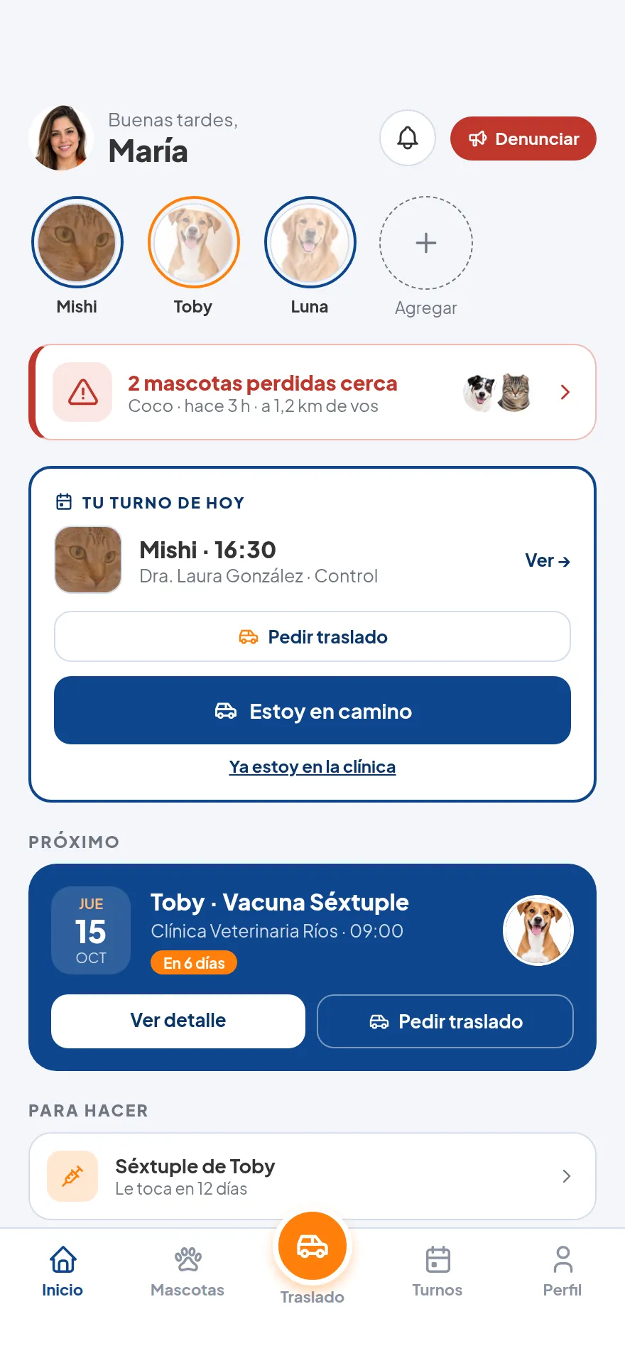 Inicio de la app de URUTAU PET